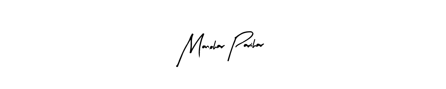 How to make Manohar Parihar name signature. Use Arty Signature style for creating short signs online. This is the latest handwritten sign. Manohar Parihar signature style 8 images and pictures png