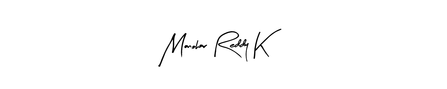 Create a beautiful signature design for name Manohar Reddy K. With this signature (Arty Signature) fonts, you can make a handwritten signature for free. Manohar Reddy K signature style 8 images and pictures png