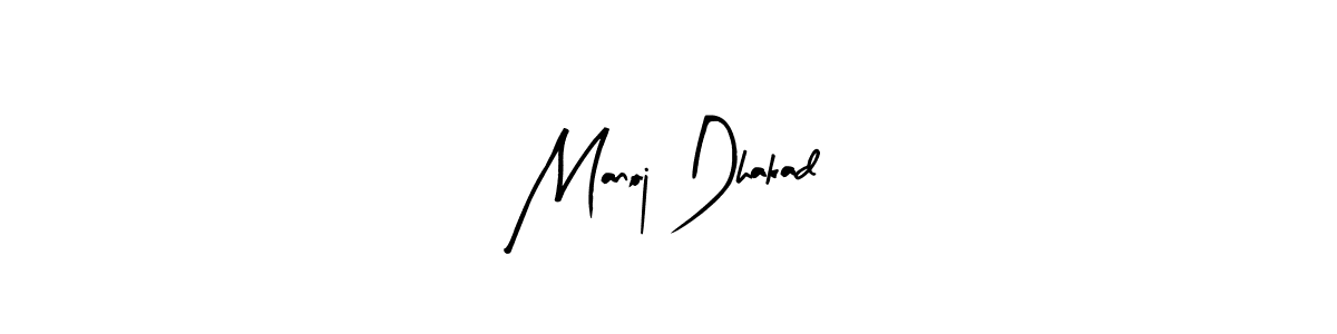 Arty Signature is a professional signature style that is perfect for those who want to add a touch of class to their signature. It is also a great choice for those who want to make their signature more unique. Get Manoj Dhakad name to fancy signature for free. Manoj Dhakad signature style 8 images and pictures png