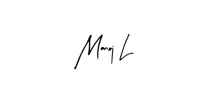 Design your own signature with our free online signature maker. With this signature software, you can create a handwritten (Arty Signature) signature for name Manoj L. Manoj L signature style 8 images and pictures png