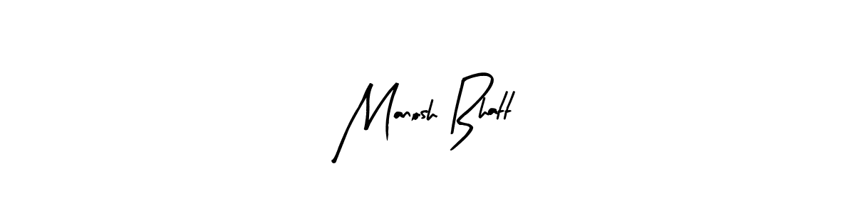 Arty Signature is a professional signature style that is perfect for those who want to add a touch of class to their signature. It is also a great choice for those who want to make their signature more unique. Get Manosh Bhatt name to fancy signature for free. Manosh Bhatt signature style 8 images and pictures png