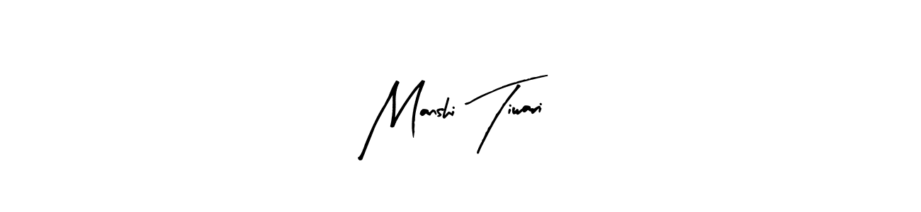 How to make Manshi Tiwari name signature. Use Arty Signature style for creating short signs online. This is the latest handwritten sign. Manshi Tiwari signature style 8 images and pictures png