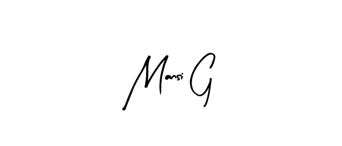 It looks lik you need a new signature style for name Mansi G. Design unique handwritten (Arty Signature) signature with our free signature maker in just a few clicks. Mansi G signature style 8 images and pictures png