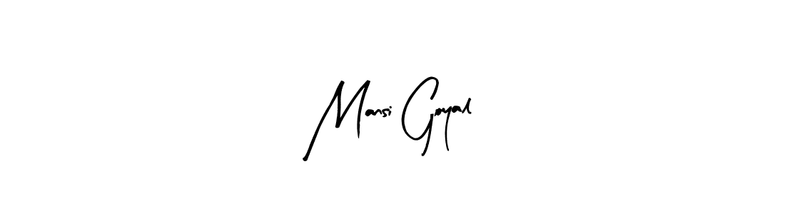 if you are searching for the best signature style for your name Mansi Goyal. so please give up your signature search. here we have designed multiple signature styles  using Arty Signature. Mansi Goyal signature style 8 images and pictures png