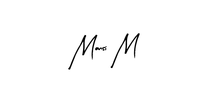 How to make Mansi M name signature. Use Arty Signature style for creating short signs online. This is the latest handwritten sign. Mansi M signature style 8 images and pictures png