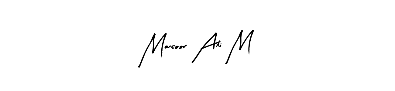 Similarly Arty Signature is the best handwritten signature design. Signature creator online .You can use it as an online autograph creator for name Mansoor Ali M. Mansoor Ali M signature style 8 images and pictures png