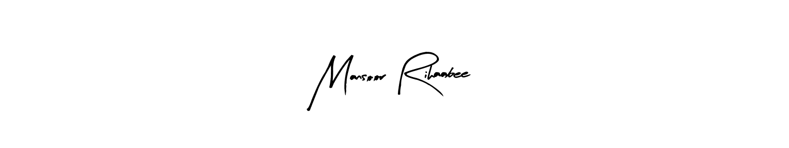 The best way (Arty Signature) to make a short signature is to pick only two or three words in your name. The name Mansoor Rihaabee include a total of six letters. For converting this name. Mansoor Rihaabee signature style 8 images and pictures png
