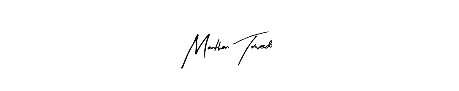The best way (Arty Signature) to make a short signature is to pick only two or three words in your name. The name Manthan Trivedi include a total of six letters. For converting this name. Manthan Trivedi signature style 8 images and pictures png