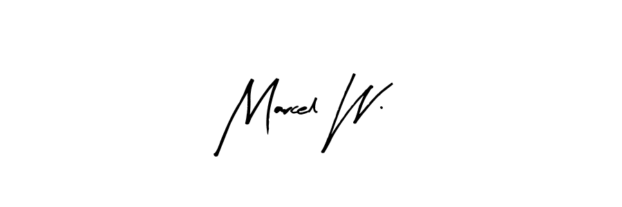 Make a beautiful signature design for name Marcel W.. With this signature (Arty Signature) style, you can create a handwritten signature for free. Marcel W. signature style 8 images and pictures png