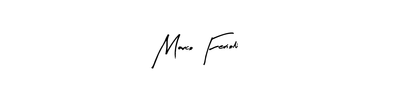 Marco Ferioli stylish signature style. Best Handwritten Sign (Arty Signature) for my name. Handwritten Signature Collection Ideas for my name Marco Ferioli. Marco Ferioli signature style 8 images and pictures png