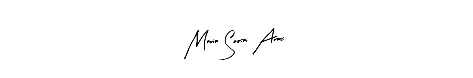 The best way (Arty Signature) to make a short signature is to pick only two or three words in your name. The name Maria Soosai Arasi include a total of six letters. For converting this name. Maria Soosai Arasi signature style 8 images and pictures png