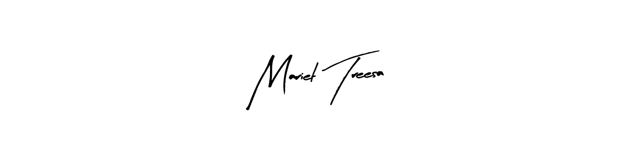 The best way (Arty Signature) to make a short signature is to pick only two or three words in your name. The name Mariet Treesa include a total of six letters. For converting this name. Mariet Treesa signature style 8 images and pictures png