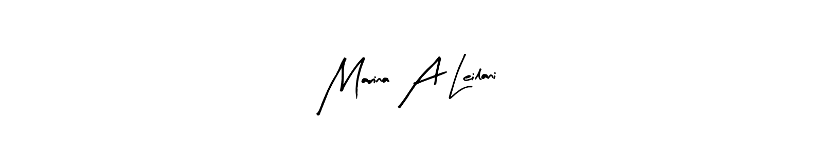 Make a beautiful signature design for name Marina A Leilani. With this signature (Arty Signature) style, you can create a handwritten signature for free. Marina A Leilani signature style 8 images and pictures png