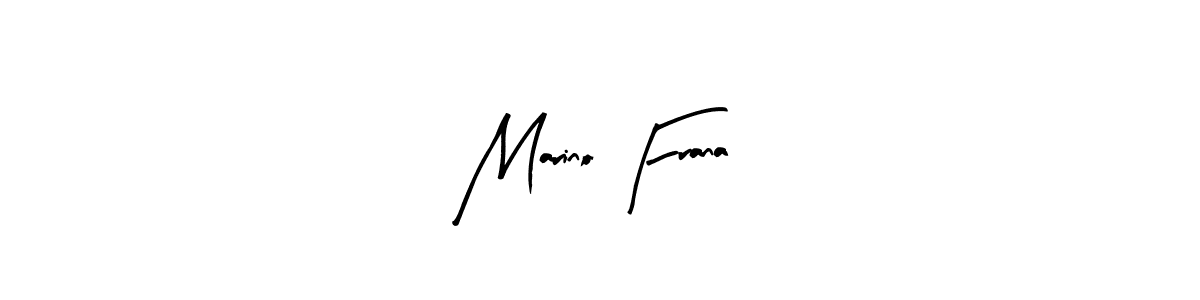 How to make Marino Frana name signature. Use Arty Signature style for creating short signs online. This is the latest handwritten sign. Marino Frana signature style 8 images and pictures png