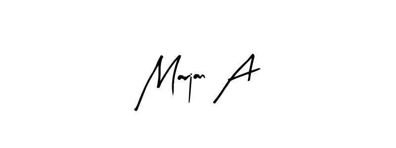 Design your own signature with our free online signature maker. With this signature software, you can create a handwritten (Arty Signature) signature for name Marjan A. Marjan A signature style 8 images and pictures png