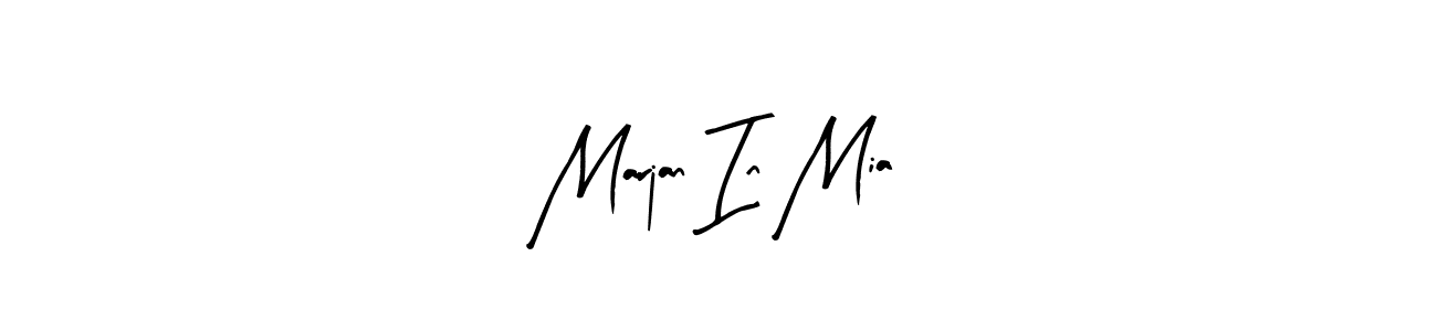 if you are searching for the best signature style for your name Marjan In Mia. so please give up your signature search. here we have designed multiple signature styles  using Arty Signature. Marjan In Mia signature style 8 images and pictures png