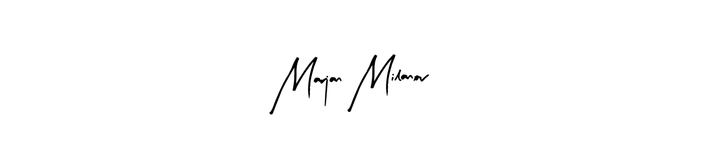 The best way (Arty Signature) to make a short signature is to pick only two or three words in your name. The name Marjan Milanov include a total of six letters. For converting this name. Marjan Milanov signature style 8 images and pictures png