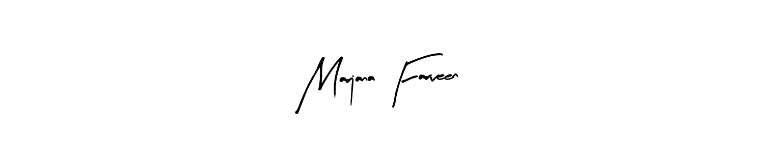 if you are searching for the best signature style for your name Marjana Farveen. so please give up your signature search. here we have designed multiple signature styles  using Arty Signature. Marjana Farveen signature style 8 images and pictures png