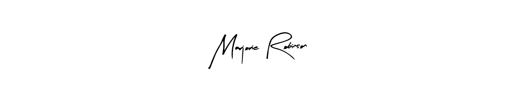 Make a beautiful signature design for name Marjorie Robinson. With this signature (Arty Signature) style, you can create a handwritten signature for free. Marjorie Robinson signature style 8 images and pictures png