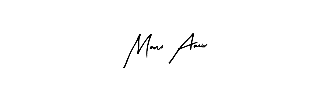 Arty Signature is a professional signature style that is perfect for those who want to add a touch of class to their signature. It is also a great choice for those who want to make their signature more unique. Get Marvi Aamir name to fancy signature for free. Marvi Aamir signature style 8 images and pictures png