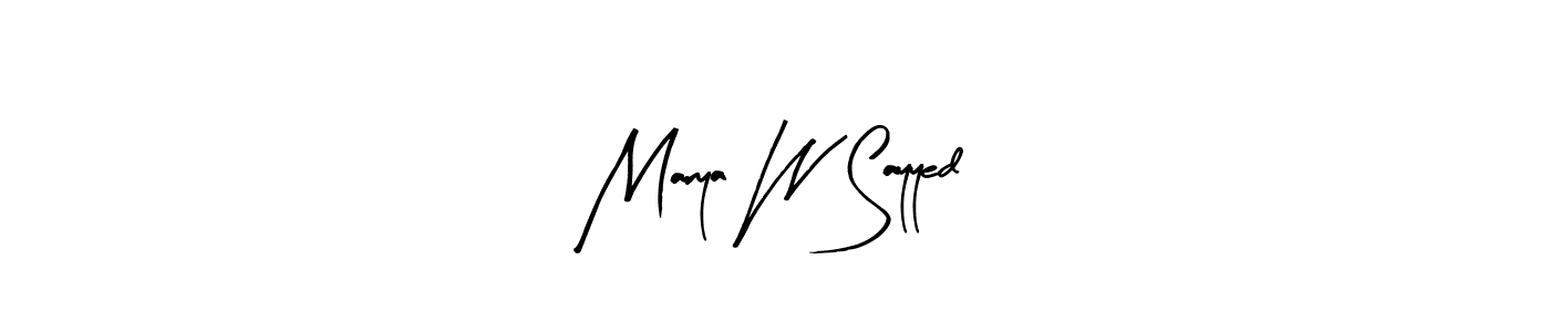 You should practise on your own different ways (Arty Signature) to write your name (Marya W Sayyed) in signature. don't let someone else do it for you. Marya W Sayyed signature style 8 images and pictures png