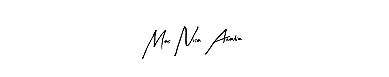 The best way (Arty Signature) to make a short signature is to pick only two or three words in your name. The name Mas Nisa Amalia include a total of six letters. For converting this name. Mas Nisa Amalia signature style 8 images and pictures png