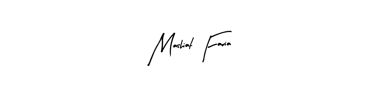 Create a beautiful signature design for name Mashiat Faria. With this signature (Arty Signature) fonts, you can make a handwritten signature for free. Mashiat Faria signature style 8 images and pictures png