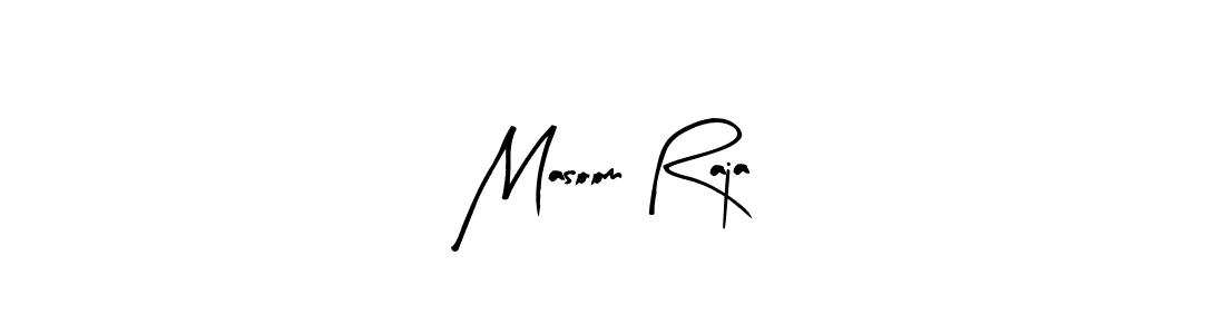 Arty Signature is a professional signature style that is perfect for those who want to add a touch of class to their signature. It is also a great choice for those who want to make their signature more unique. Get Masoom Raja name to fancy signature for free. Masoom Raja signature style 8 images and pictures png