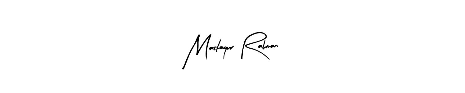 The best way (Arty Signature) to make a short signature is to pick only two or three words in your name. The name Mastaqur Rahman include a total of six letters. For converting this name. Mastaqur Rahman signature style 8 images and pictures png