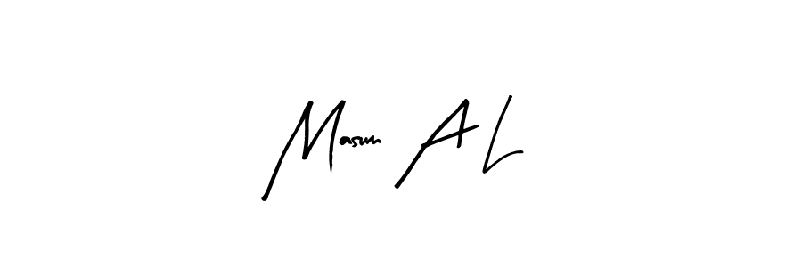 How to make Masum A L name signature. Use Arty Signature style for creating short signs online. This is the latest handwritten sign. Masum A L signature style 8 images and pictures png
