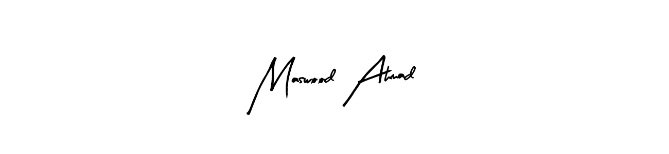 You can use this online signature creator to create a handwritten signature for the name Maswood Ahmad. This is the best online autograph maker. Maswood Ahmad signature style 8 images and pictures png