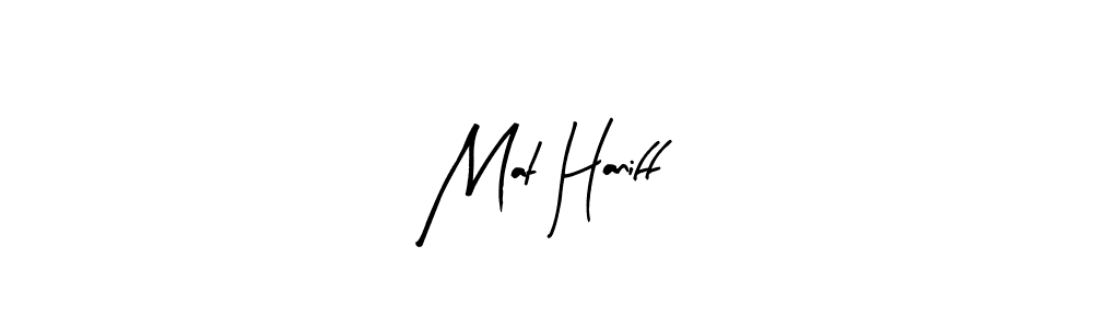 Use a signature maker to create a handwritten signature online. With this signature software, you can design (Arty Signature) your own signature for name Mat Haniff. Mat Haniff signature style 8 images and pictures png