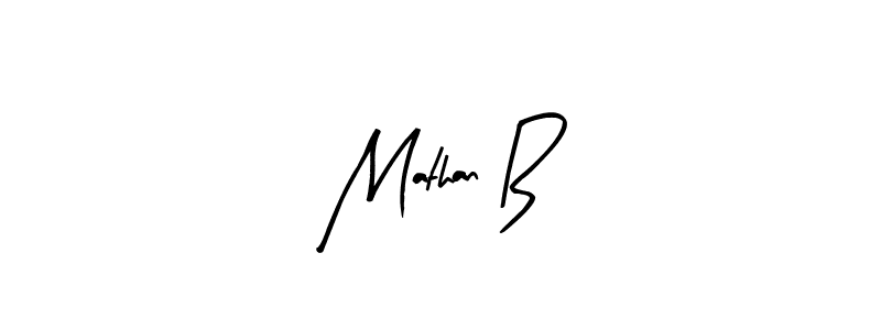 Arty Signature is a professional signature style that is perfect for those who want to add a touch of class to their signature. It is also a great choice for those who want to make their signature more unique. Get Mathan B name to fancy signature for free. Mathan B signature style 8 images and pictures png