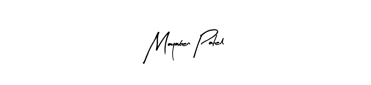 Create a beautiful signature design for name Mayaben Patel. With this signature (Arty Signature) fonts, you can make a handwritten signature for free. Mayaben Patel signature style 8 images and pictures png