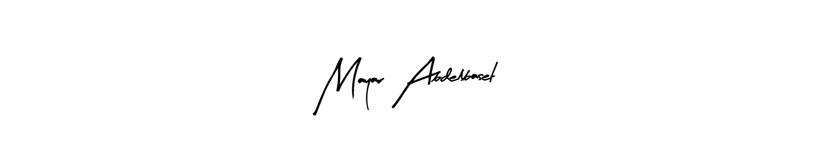 Create a beautiful signature design for name Mayar Abdelbaset. With this signature (Arty Signature) fonts, you can make a handwritten signature for free. Mayar Abdelbaset signature style 8 images and pictures png