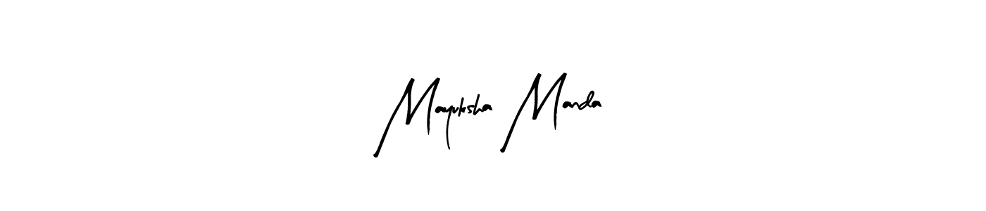 How to make Mayuksha Manda signature? Arty Signature is a professional autograph style. Create handwritten signature for Mayuksha Manda name. Mayuksha Manda signature style 8 images and pictures png