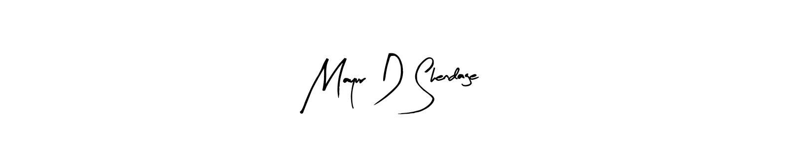 How to make Mayur D Shendage name signature. Use Arty Signature style for creating short signs online. This is the latest handwritten sign. Mayur D Shendage signature style 8 images and pictures png