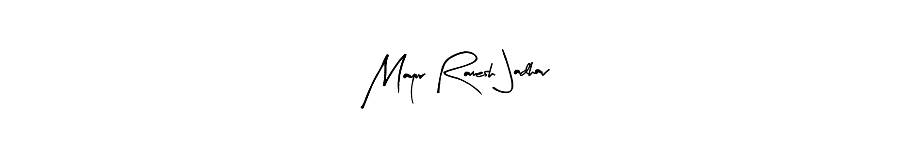 How to make Mayur Ramesh Jadhav name signature. Use Arty Signature style for creating short signs online. This is the latest handwritten sign. Mayur Ramesh Jadhav signature style 8 images and pictures png