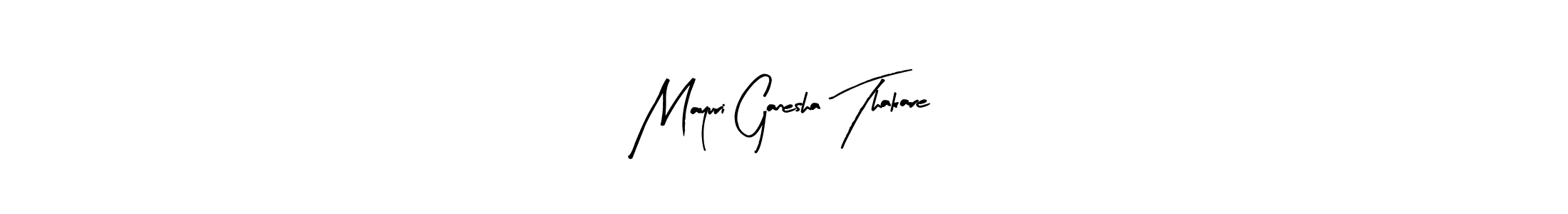 Arty Signature is a professional signature style that is perfect for those who want to add a touch of class to their signature. It is also a great choice for those who want to make their signature more unique. Get Mayuri Ganesha Thakare name to fancy signature for free. Mayuri Ganesha Thakare signature style 8 images and pictures png