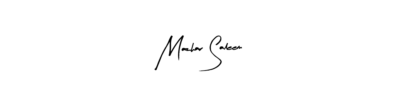 Make a beautiful signature design for name Mazhar Saleem. With this signature (Arty Signature) style, you can create a handwritten signature for free. Mazhar Saleem signature style 8 images and pictures png