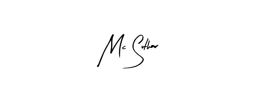 Use a signature maker to create a handwritten signature online. With this signature software, you can design (Arty Signature) your own signature for name Mc Suthar. Mc Suthar signature style 8 images and pictures png