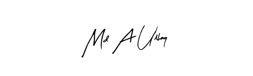 Make a beautiful signature design for name Md A Ulhaq. With this signature (Arty Signature) style, you can create a handwritten signature for free. Md A Ulhaq signature style 8 images and pictures png