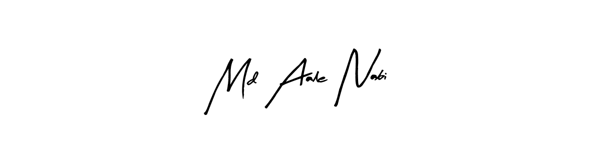 How to make Md Aale Nabi name signature. Use Arty Signature style for creating short signs online. This is the latest handwritten sign. Md Aale Nabi signature style 8 images and pictures png