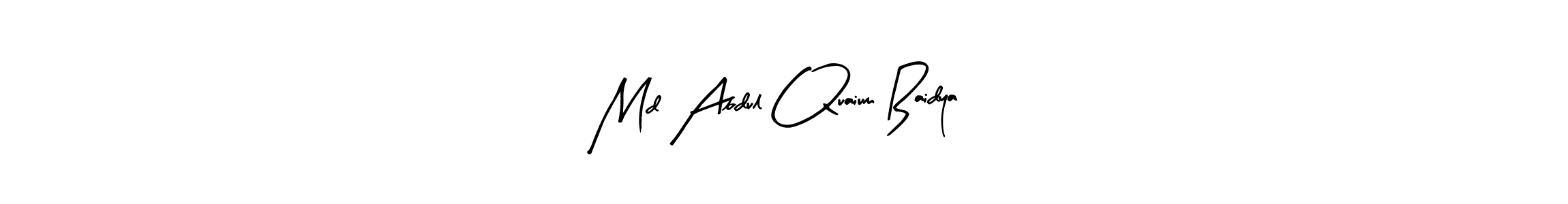 Arty Signature is a professional signature style that is perfect for those who want to add a touch of class to their signature. It is also a great choice for those who want to make their signature more unique. Get Md Abdul Quaium Baidya  name to fancy signature for free. Md Abdul Quaium Baidya  signature style 8 images and pictures png