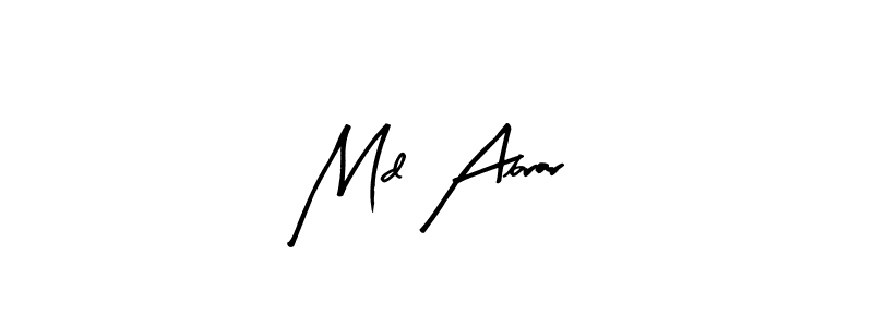 Use a signature maker to create a handwritten signature online. With this signature software, you can design (Arty Signature) your own signature for name Md Abrar. Md Abrar signature style 8 images and pictures png