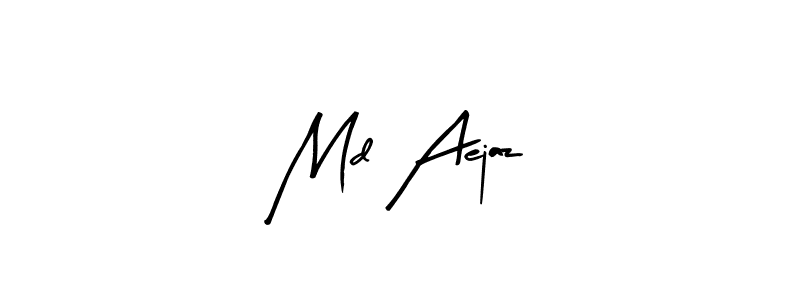 Arty Signature is a professional signature style that is perfect for those who want to add a touch of class to their signature. It is also a great choice for those who want to make their signature more unique. Get Md Aejaz name to fancy signature for free. Md Aejaz signature style 8 images and pictures png