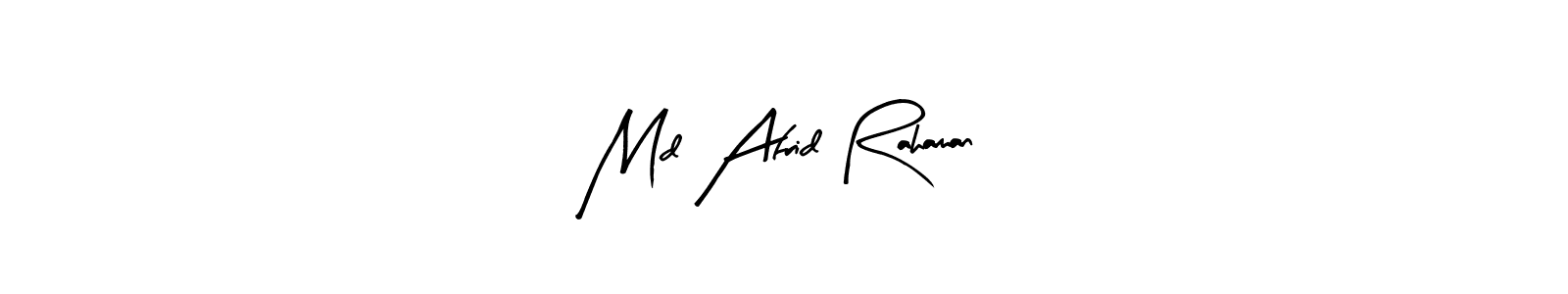 Make a beautiful signature design for name Md Afrid Rahaman. With this signature (Arty Signature) style, you can create a handwritten signature for free. Md Afrid Rahaman signature style 8 images and pictures png