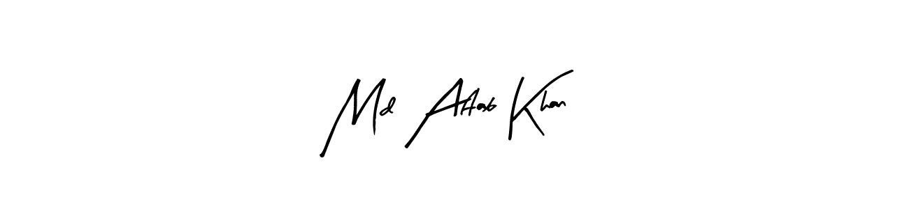 Arty Signature is a professional signature style that is perfect for those who want to add a touch of class to their signature. It is also a great choice for those who want to make their signature more unique. Get Md Aftab Khan name to fancy signature for free. Md Aftab Khan signature style 8 images and pictures png