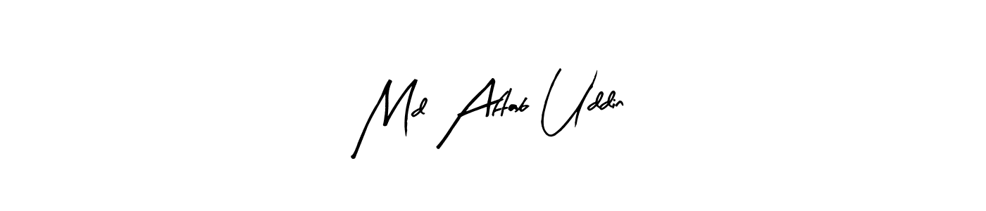Arty Signature is a professional signature style that is perfect for those who want to add a touch of class to their signature. It is also a great choice for those who want to make their signature more unique. Get Md Aftab Uddin name to fancy signature for free. Md Aftab Uddin signature style 8 images and pictures png