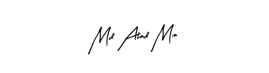 Similarly Arty Signature is the best handwritten signature design. Signature creator online .You can use it as an online autograph creator for name Md Ahad Mia. Md Ahad Mia signature style 8 images and pictures png